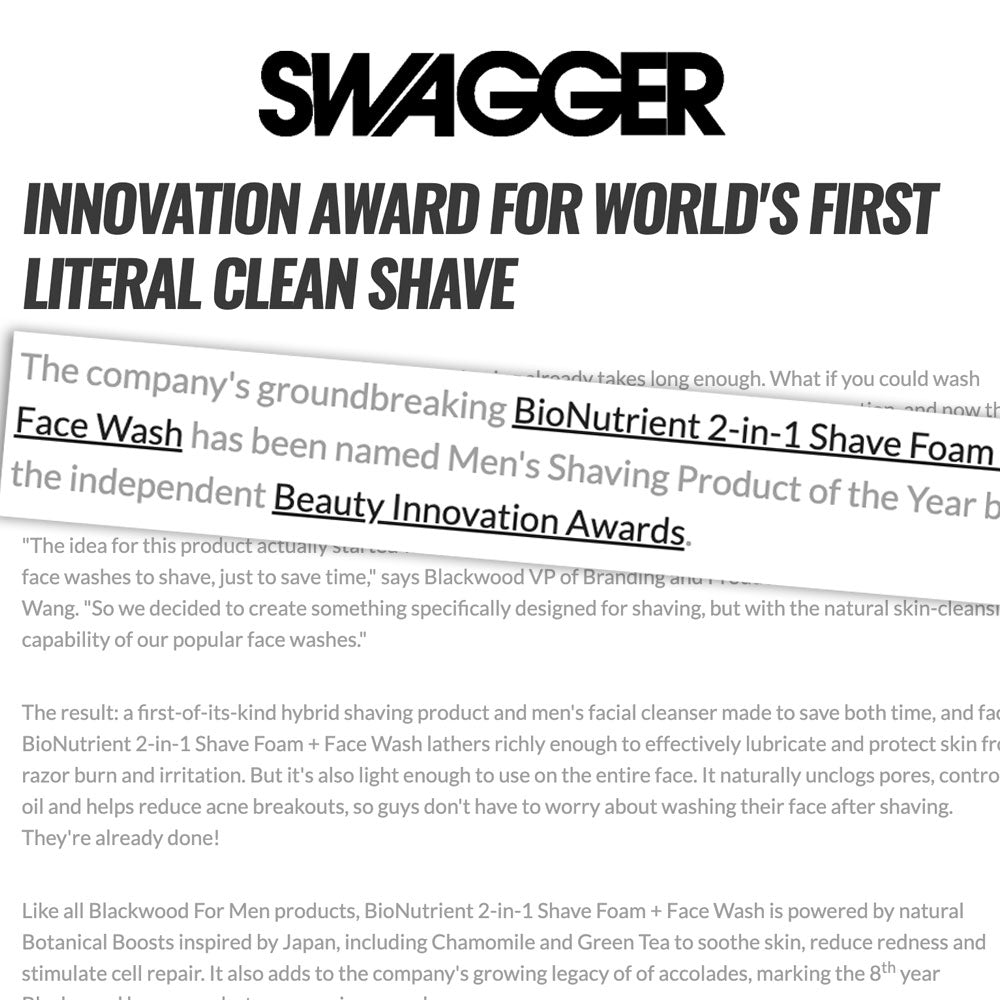 swagger magazine innovation award for world's first literal clean shave