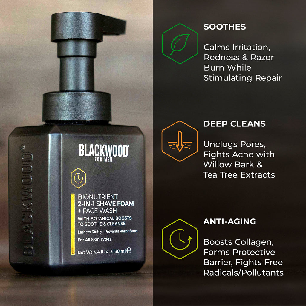 BioNutrient 2-in-1 Shave Foam + Face Wash