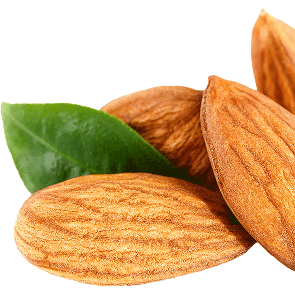 almonds with leaf